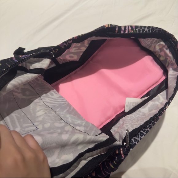 Jansport Leopard Cheetah Animal Print Pink Neon Backpack - Picture 4 of 6